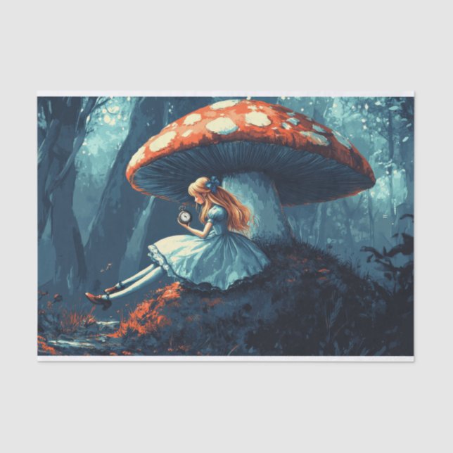 Alice in Wonderland Giant Mushroom Decoupage Tissue Paper (Front)
