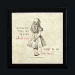 Alice in Wonderland Gift Box<br><div class="desc">A picture of Alice and a quote from the book Alice's Adventures in Wonderland,  written by Lewis Carroll and illustrated by John Tenniel. "Would you tell me please,  which way I ought to go from here?"</div>