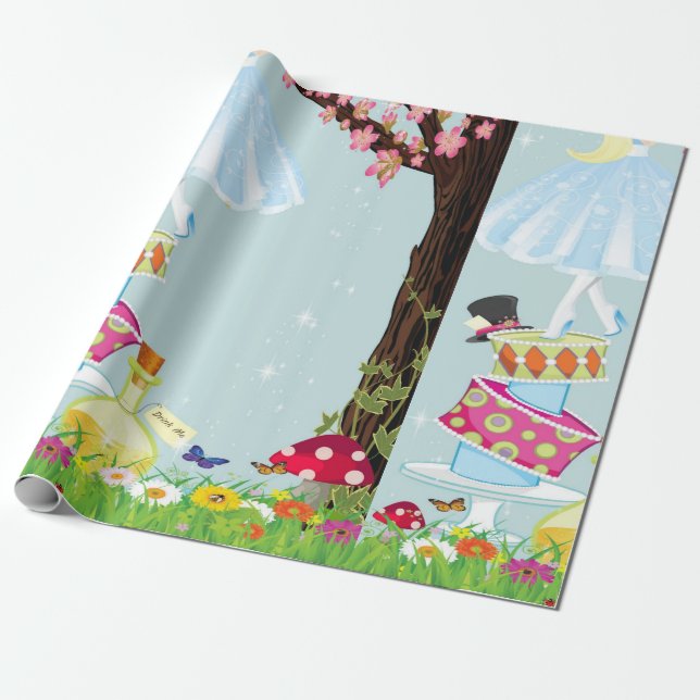 Alice in Wonderland Gift Wrap (Unrolled)
