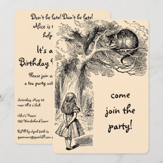 Alice in Wonderland Girl Birthday Party Invitation
