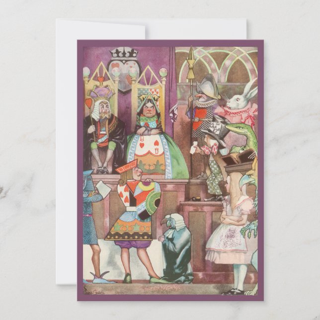 Alice in Wonderland Girl Birthday Party Invitation (Front)