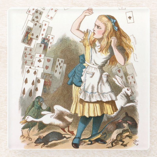 Alice In Wonderland Glass Coaster (Front)