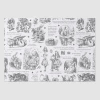 Alice in Wonderland Grey Toile Quotes