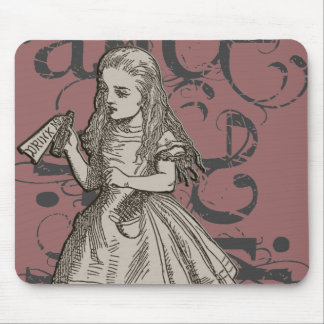 Alice In Wonderland Grunge (Pink) Mouse Pad