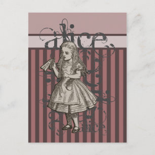 Alice In Wonderland Grunge (Pink) Postcard