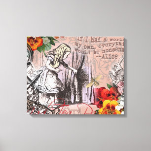 Alice in Wonderland Hatter and Rabbit Canvas Print