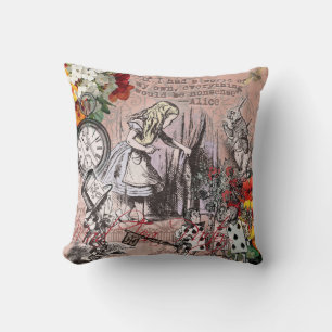 Alice in Wonderland Hatter and Rabbit Cushion