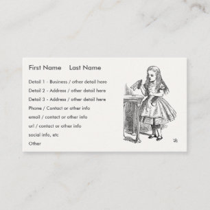 Alice in Wonderland, Holding the "Drink Me" Bottle Business Card