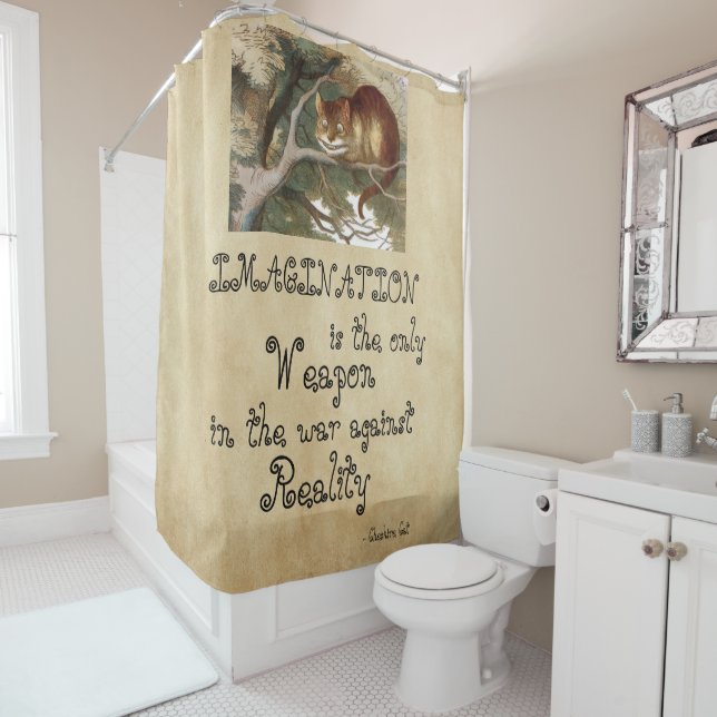 Alice in Wonderland - IMAGINATION CAT 1865 Shower Curtain (In Situ)