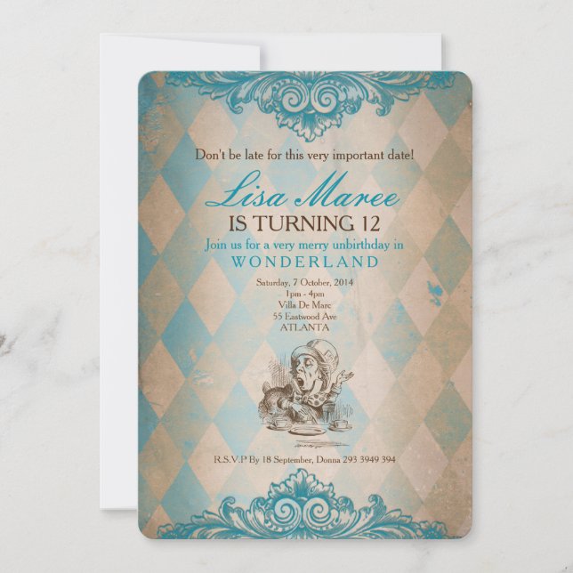 Alice in Wonderland - Invite (Front)