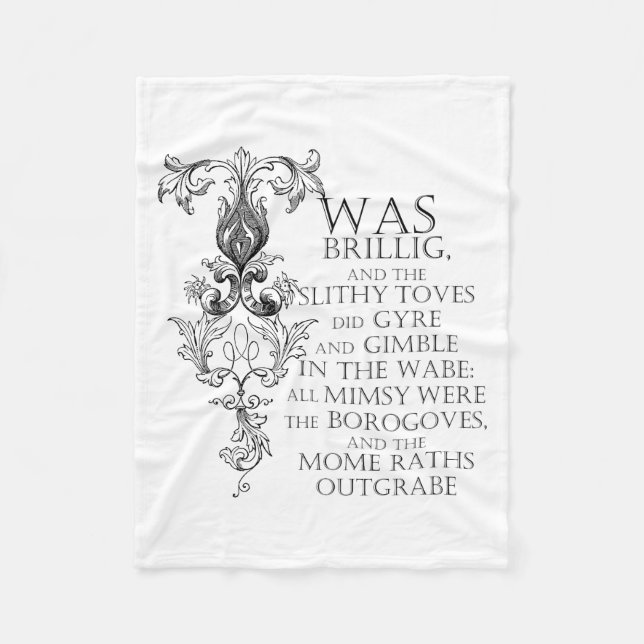 Alice In Wonderland Jabberwocky Fleece Blanket (Front)
