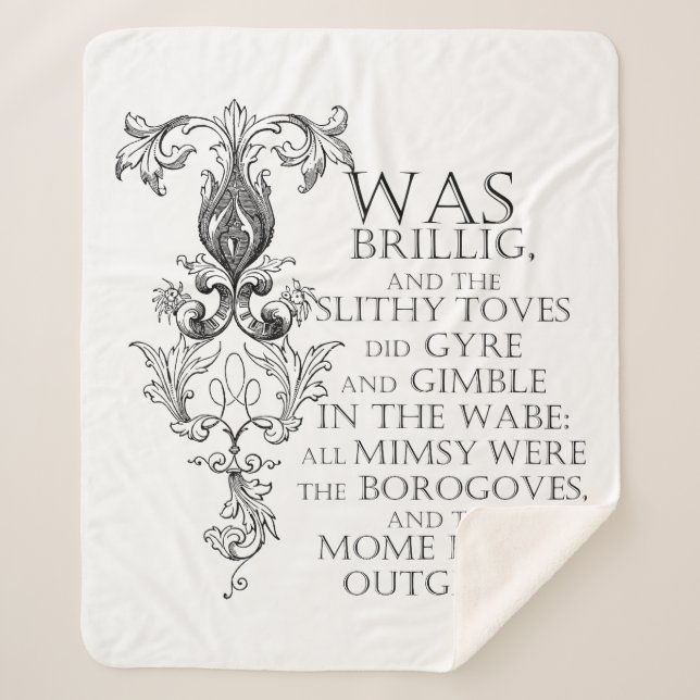 Alice In Wonderland Jabberwocky Sherpa Blanket (Front)