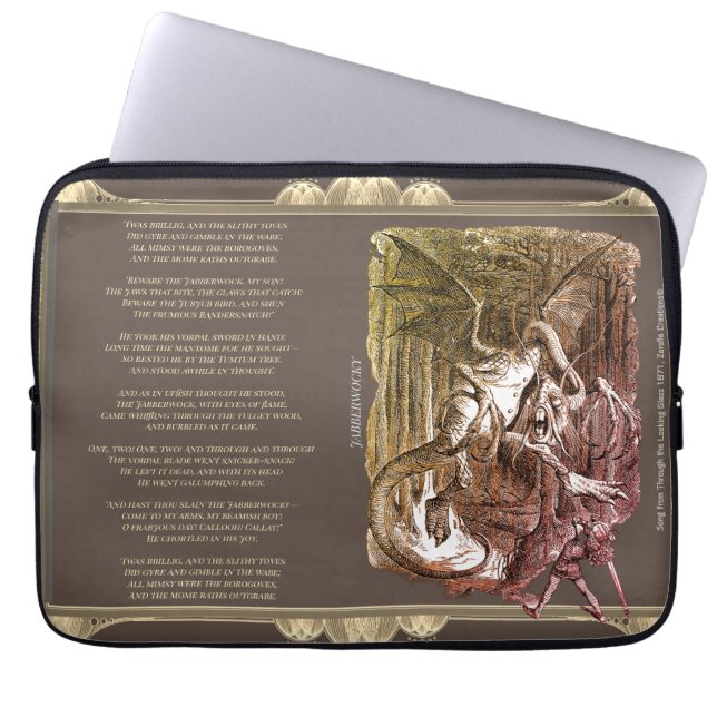 Alice in Wonderland Jabberwocky Song Laptop Sleeve (Front)