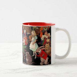Alice in Wonderland , Jessie Willcox Smith Two-Tone Coffee Mug