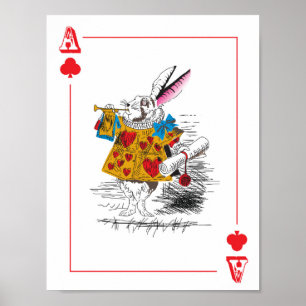 Alice in Wonderland - Large Playing Card - Rabbit Poster