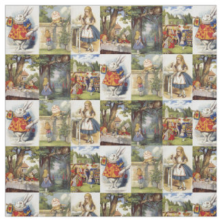 Alice in Wonderland Large squares Fabric