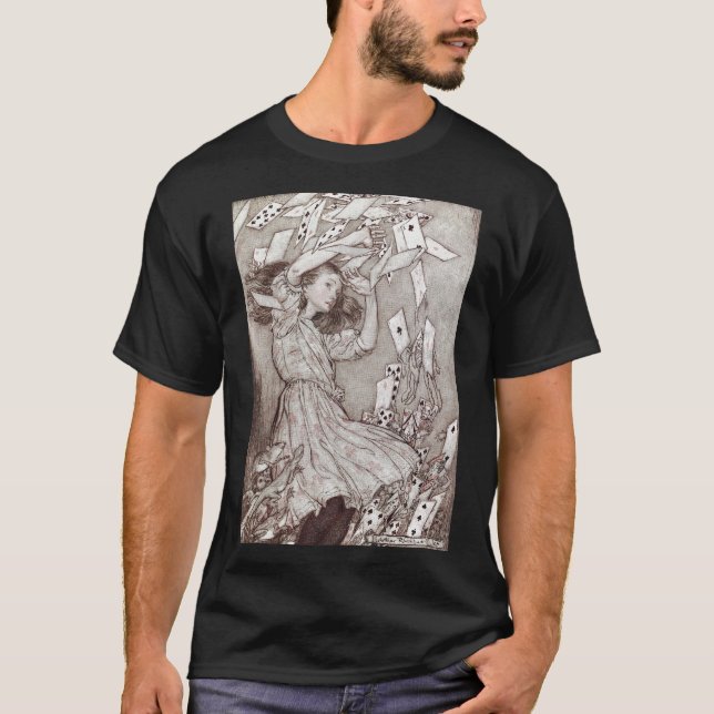 Alice In Wonderland Lewis Carroll Rackham T-Shirt (Front)