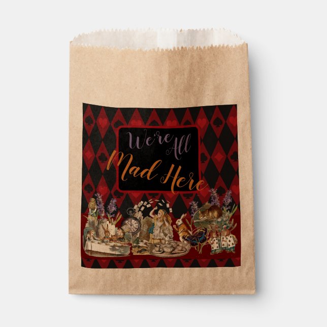 Alice in Wonderland Mad Cheshire Cat Favour Bags (Front)