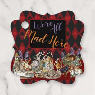 Alice in Wonderland Mad Cheshire Cat Favour Tags