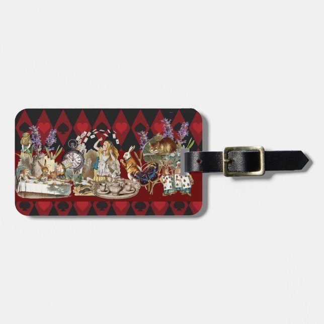 Alice in Wonderland Mad Cheshire Cat Luggage Tag (Front Horizontal)