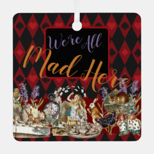 Alice in Wonderland Mad Cheshire Cat Metal Tree Decoration