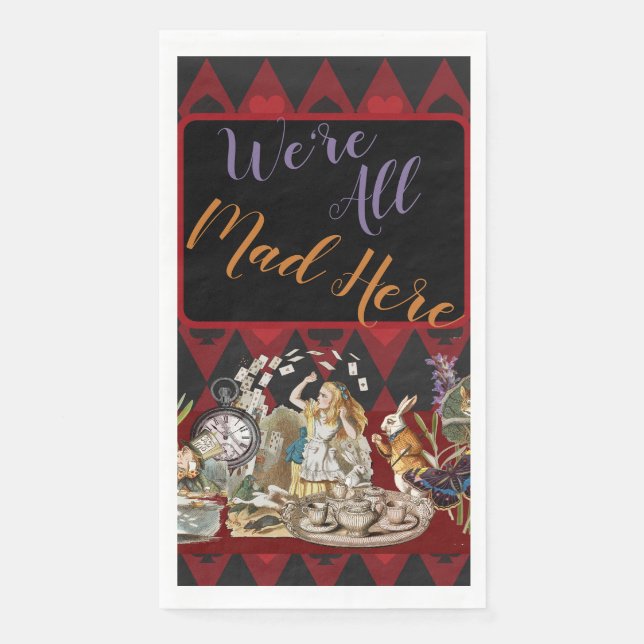 Alice in Wonderland Mad Cheshire Cat Napkin (Front)