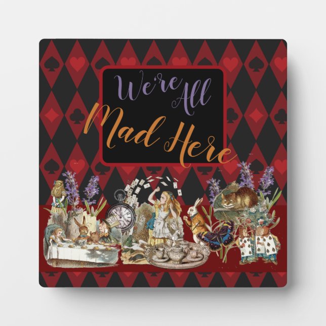 Alice in Wonderland Mad Cheshire Cat Plaque (Front)