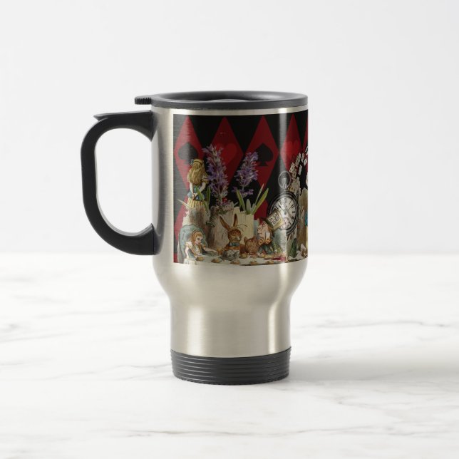 Alice in Wonderland Mad Cheshire Cat Travel Mug (Left)