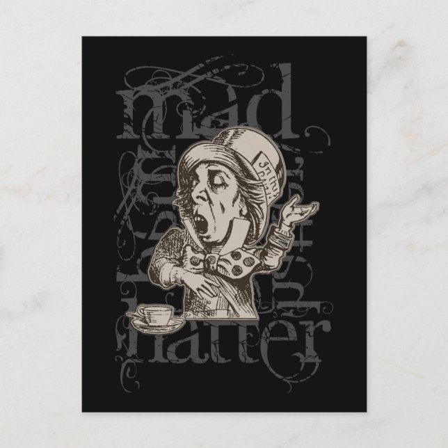 Alice In Wonderland Mad Hatter Grunge (Single) Postcard (Front)