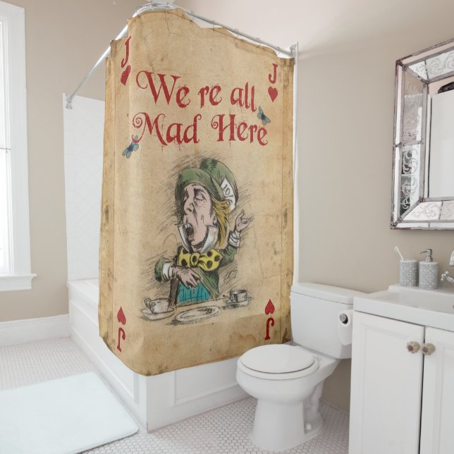 Alice in Wonderland, Mad Hatter Jack of Hearts Shower Curtain (In Situ)