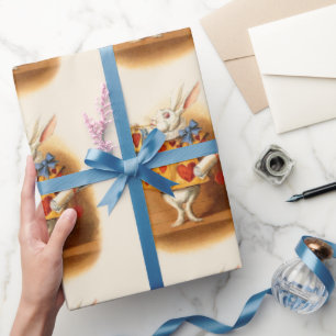 Alice in Wonderland Mad Hatter Rabbit Gift Wrapping Paper