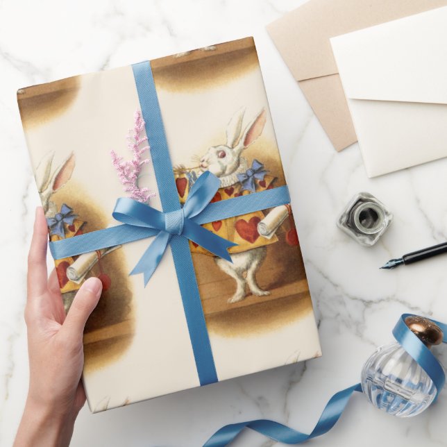 Alice in Wonderland Mad Hatter Rabbit Gift Wrapping Paper (Gifting)