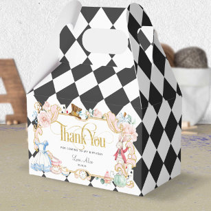Alice in wonderland, mad hatter tea party birthday favour box