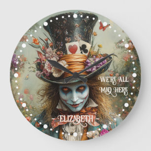 Alice in Wonderland Mad Hatter Tea Party Large Clock