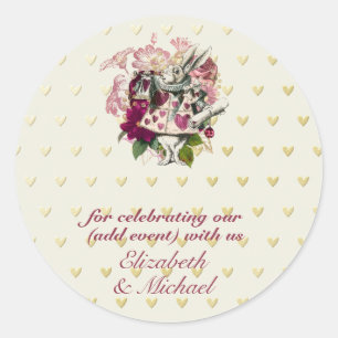 Alice In Wonderland Mad Hatters Tea Party Custom Classic Round Sticker