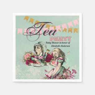 Alice In Wonderland Mad Hatters Tea Party Custom Napkin