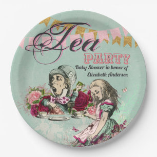 Alice In Wonderland Mad Hatters Tea Party Custom Paper Plate