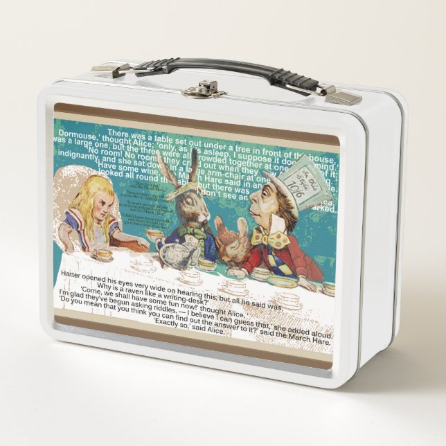 Alice in Wonderland Mad Hatters Tea Party Metal Lunch Box (Front)