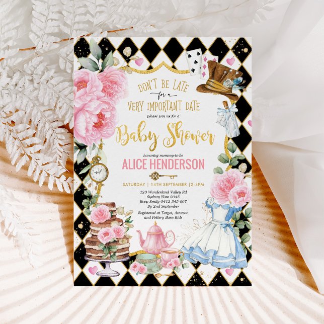 Alice in Wonderland Mad Tea Party Baby Shower Invitation (Creator Uploaded)