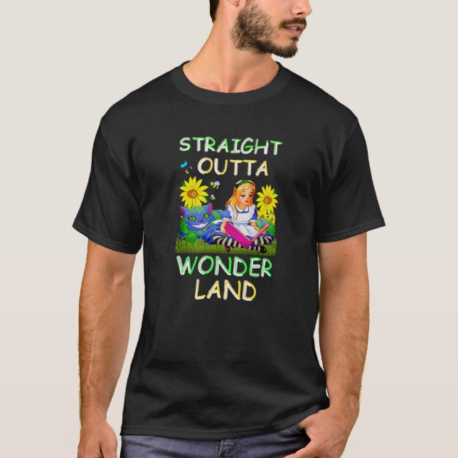 Alice In Wonderland-Men Women Kids Straight Outta T-Shirt (Front)