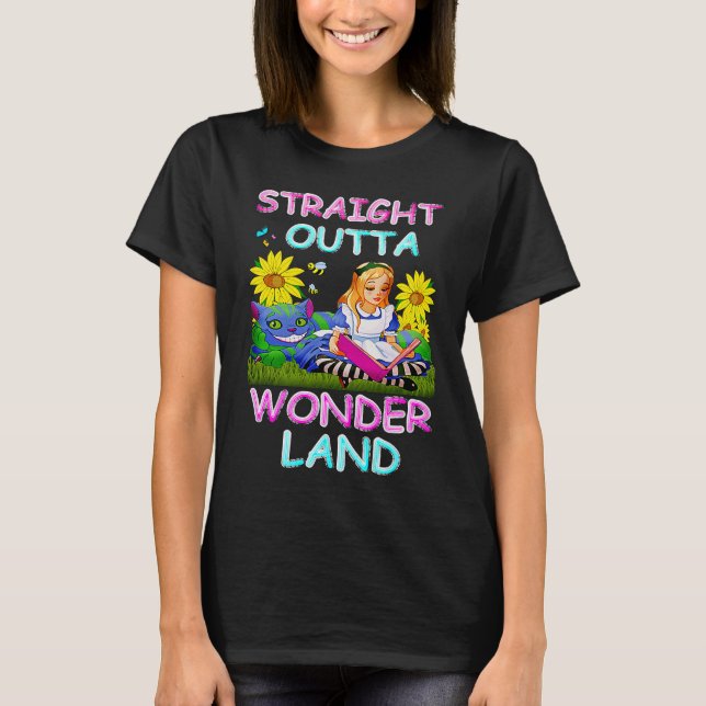 Alice in Wonderland Men Women's Kids Straight Outt T-Shirt (Front)