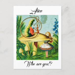 Alice in Wonderland - mushroom , sat a caterpillar Postcard