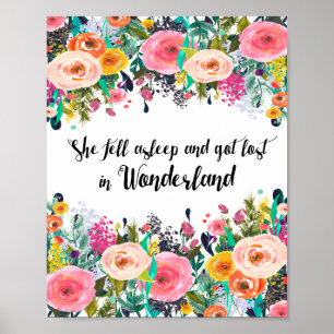 Alice in Wonderland, Nursery Quote Print, Poster