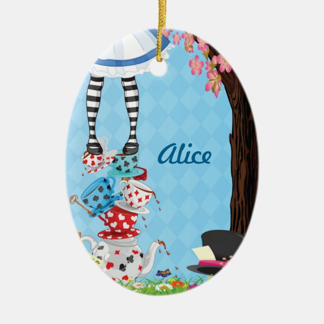 Alice in Wonderland Oval Ornament (Front)