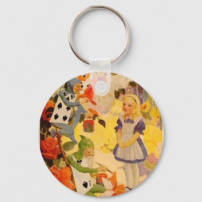 Alice in Wonderland: Painting the Roses Red Key Ring (Front)