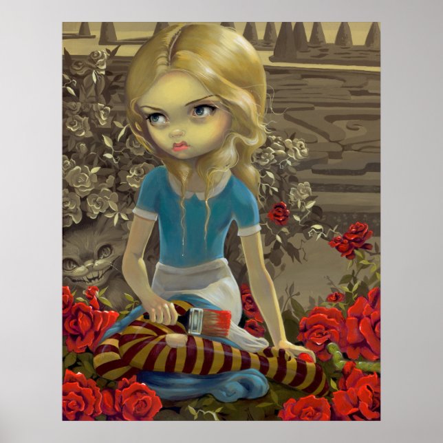 Alice in Wonderland Painting the Roses Red PRINT (Front)