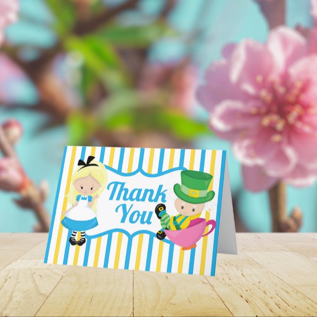 Alice in Wonderland Party Cute Kids Thank You Card (Creator Uploaded)
