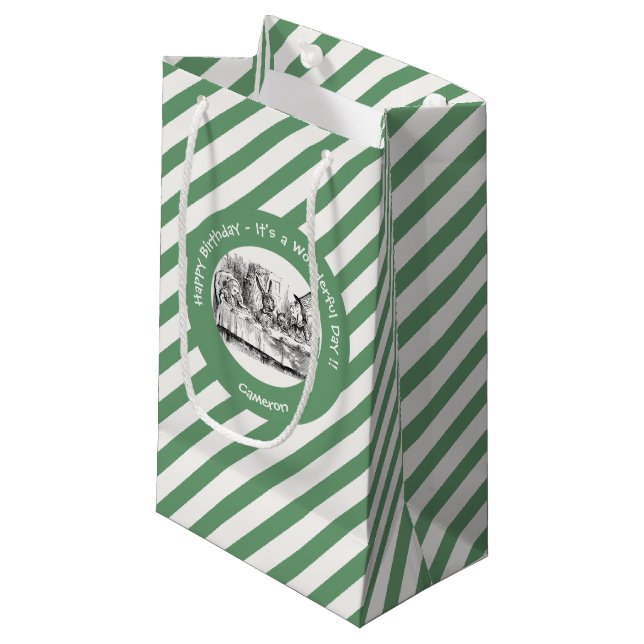 Alice in Wonderland Party - Mad Hatter's Tea Party Small Gift Bag (Front Angled)