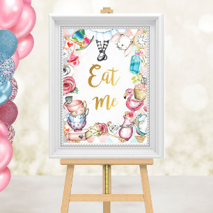 Alice in Wonderland Party Sign, Eat Me Sign