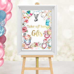 Alice in Wonderland Party Sign, Gifts Table Sign
